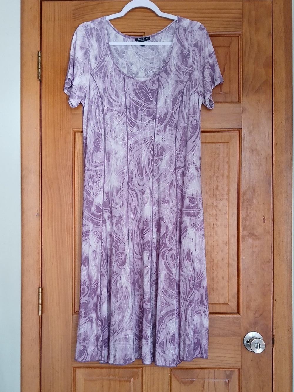 Sami & Jo Lavender Marble-Print Midi Dress